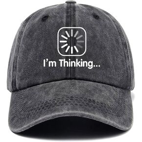 I'm Thinking…,Funny Baseball Cap,Funny Hats,Vintage Caps,Adjustable Cotton Baseball Cap for Men Women Black