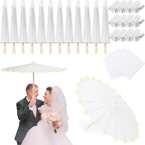 12 مجموعة من مظلات ورق الزفاف LED مقاس 32 بوصة تضيء مظلة شمسية يابانية ديكورية صينية ومظلات رسم مظلات حرفية مع سلسلة أضواء لتزيين حفلات الزفاف وحفلات الزفاف in Kuwait