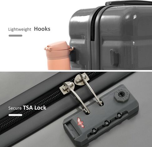 Merax 3 قطع ABS مجموعات الأمتعة الصلبة العجلات الدوارة حقيبة TSA، رمادي مشرق، 20/24/28 بوصة in Kuwait