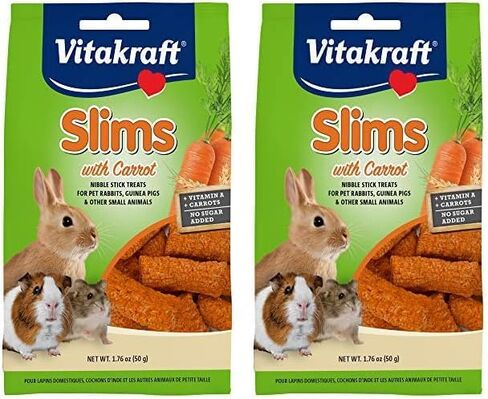 Vitakraft Slims Small Animal Treats - Carrot - Crispy Nibble Stick Treat - 1.76 oz in Saudi Arabia