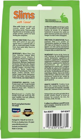 Vitakraft Slims Small Animal Treats - Carrot - Crispy Nibble Stick Treat - 1.76 oz in Saudi Arabia