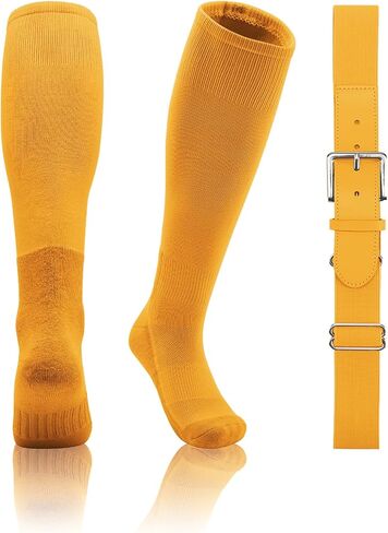 QBK 2T/3T/4T/5T Toddler Baseball Socks And Belt Youth Softball Tee Ball Combo Set for Boy Girl (1 Pairs of Socks & 1 Belt) in Saudi Arabia