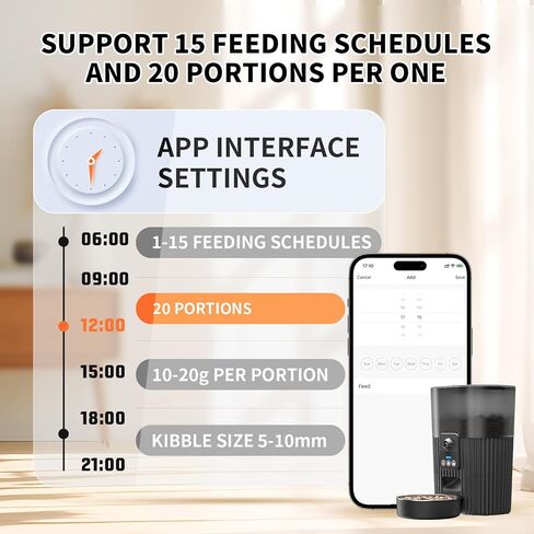 وحدة تغذية تلقائية للقطط مع كاميرا، وحدة تغذية للقطط بتقنية WiFi مع رؤية ليلية للفيديو بدقة 1080 بكسل عالية الدقة، وحدة تغذية تلقائية للحيوانات الأليفة للقطط والكلاب، التحكم عن بعد في التطبيقات، تسجيل الصوت والفيديو، موزع طعام القطط في الوقت المناسب in Kuwait