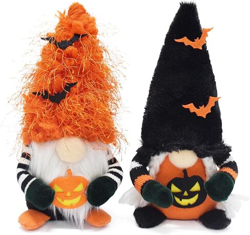 ديكورات جنوم الهالوين، قطعتان من زخارف الخفافيش المصنوعة يدويًا من تومتي السويدية، دمية قزم قطيفة من نيسيه جنوم الرائعة لحفلات الهالوين وديكور المنزل والمكتب in Kuwait