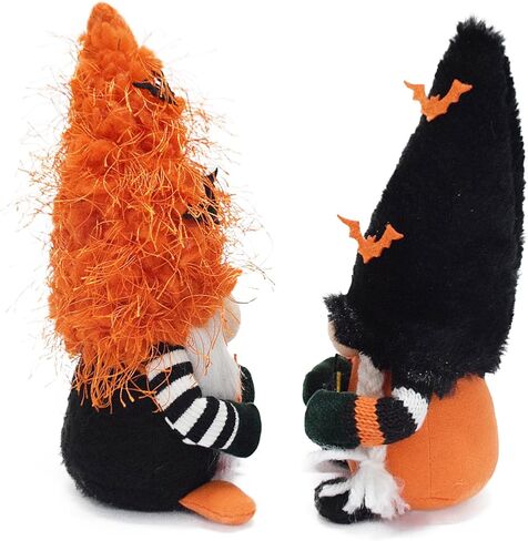 ديكورات جنوم الهالوين، قطعتان من زخارف الخفافيش المصنوعة يدويًا من تومتي السويدية، دمية قزم قطيفة من نيسيه جنوم الرائعة لحفلات الهالوين وديكور المنزل والمكتب in Kuwait