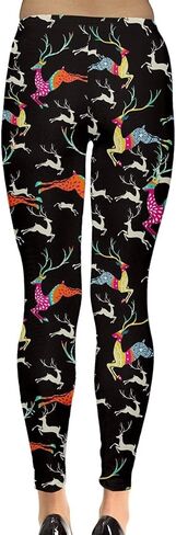 CowCow Womens Stretchy Tights Christmas Xmas Snowman Santa Penguins Snowflakes Winter Leggings, XS-5XL in Saudi Arabia