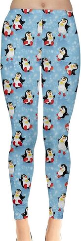 CowCow Womens Stretchy Tights Christmas Xmas Snowman Santa Penguins Snowflakes Winter Leggings, XS-5XL in Saudi Arabia