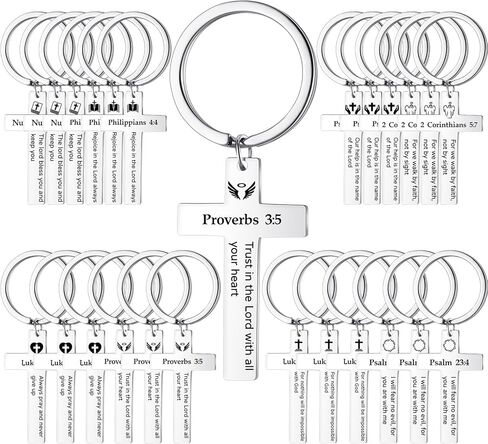 45 Pcs Christian Cross Keychain Bulk 15 Styles Bible Verse Keychain Stainless Steel Religious Inspirational Gifts in Saudi Arabia