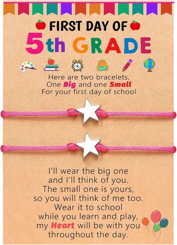 UPROMI First Day of Pre K/Kindergarten/1st Grade/2nd Grade/3rd Grade/4th Grade/5th Grade/6th Grade Gift, Back to School Bracelet Mommy and Me in Kuwait