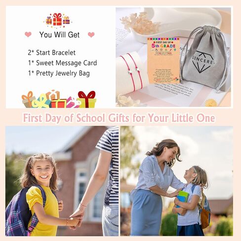 UPROMI First Day of Pre K/Kindergarten/1st Grade/2nd Grade/3rd Grade/4th Grade/5th Grade/6th Grade Gift, Back to School Bracelet Mommy and Me in Kuwait