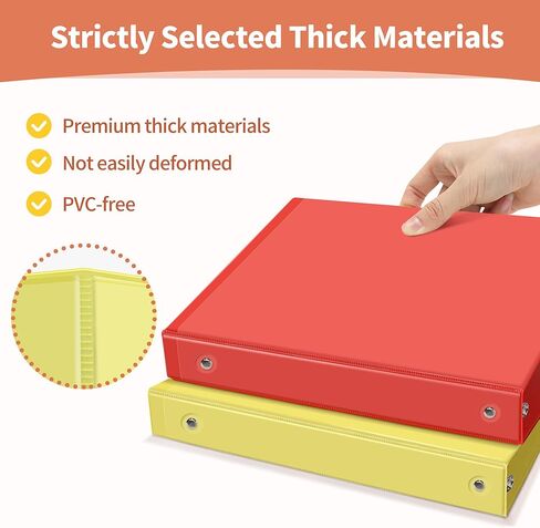 SUNEE 3 Ring Binder 1 Inch 6 Pack, Clear View Binder Three Ring PVC-Free (Fit 8.5x11 Inches) for School Binder or Office Binder Supplies, White Binder in Kuwait