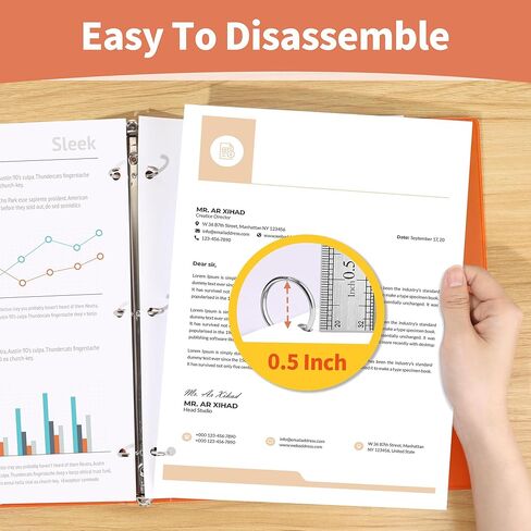 SUNEE 3 Ring Binder 1 Inch 6 Pack, Clear View Binder Three Ring PVC-Free (Fit 8.5x11 Inches) for School Binder or Office Binder Supplies, White Binder in Kuwait