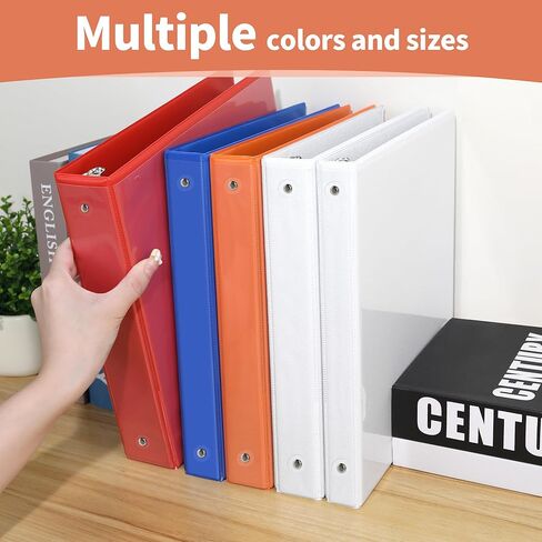 SUNEE 3 Ring Binder 1 Inch 6 Pack, Clear View Binder Three Ring PVC-Free (Fit 8.5x11 Inches) for School Binder or Office Binder Supplies, White Binder in Kuwait