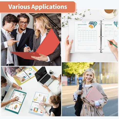 SUNEE 3 Ring Binder 1 Inch 6 Pack, Clear View Binder Three Ring PVC-Free (Fit 8.5x11 Inches) for School Binder or Office Binder Supplies, White Binder in Kuwait