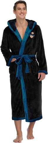RONGTAI Hooded Mens Plush Long Robe Soft and Warm Full Length Fleece Bathrobe for Home Leisure in Saudi Arabia