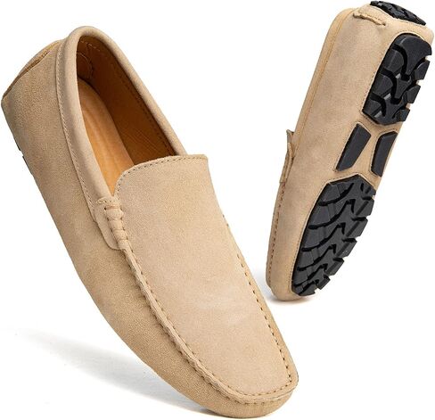 Go Tour Mens Handmade Suede Leather Casual Loafers Shoes in Saudi Arabia