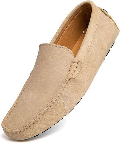 Go Tour Mens Handmade Suede Leather Casual Loafers Shoes in Saudi Arabia