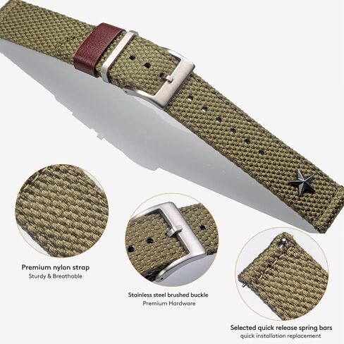 20mm Quick Release Watch Band for Samsung Galaxy Watch 6/5/5 Pro/4/3/Gear S3/S2/Active 2, Canvas Strap for Amazfit GTS 4/4 Mini/3/2 /2e/2 mini, Bip 3 Pro / 3/U Pro/Bip/Lite/S/S lite in Kuwait