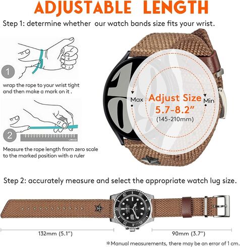 20mm Quick Release Watch Band for Samsung Galaxy Watch 6/5/5 Pro/4/3/Gear S3/S2/Active 2, Canvas Strap for Amazfit GTS 4/4 Mini/3/2 /2e/2 mini, Bip 3 Pro / 3/U Pro/Bip/Lite/S/S lite in Kuwait