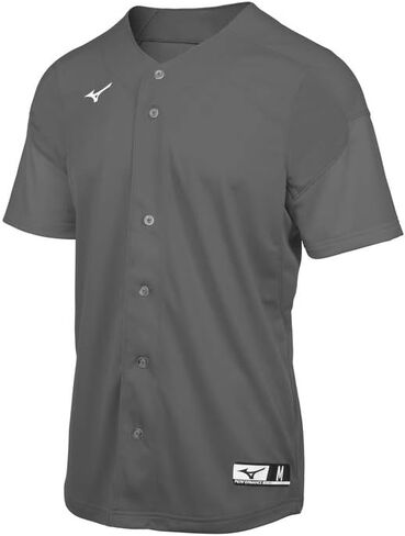 Mizuno Youth Aerolite Full Button Baseball Jersey, Charcoal, X-Large in Saudi Arabia