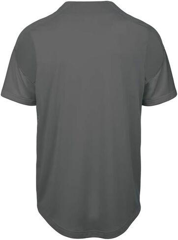 Mizuno Youth Aerolite Full Button Baseball Jersey, Charcoal, X-Large in Saudi Arabia