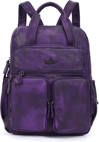 Angel Kiss Backpack Purse for Women Soft Washed Leather Multi Pocket Casual Travel Backpacks… in Saudi Arabia