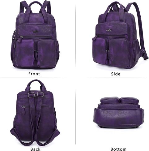 Angel Kiss Backpack Purse for Women Soft Washed Leather Multi Pocket Casual Travel Backpacks… in Saudi Arabia