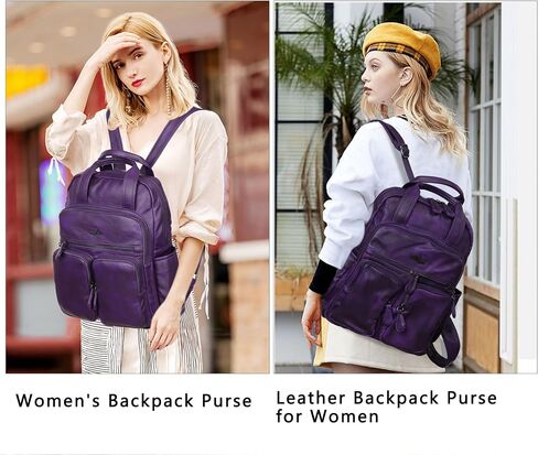 Angel Kiss Backpack Purse for Women Soft Washed Leather Multi Pocket Casual Travel Backpacks… in Saudi Arabia