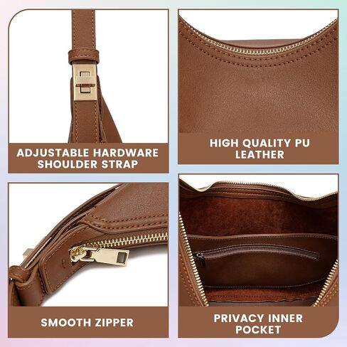 Shoulder Handbags 3 Ways Adjust Strap Shoulder Bag for Women Waterproof Leather Zip Closure Clutche Purses Hobo Bags in Saudi Arabia