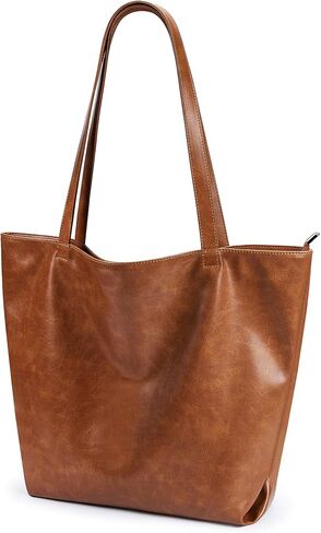 WLLWOO WLLWOO Soft PU Leather Tote Bag for Women Large Casual Hobo Handbags with Zipper Shoulder Work Bag Travel Purse in Saudi Arabia