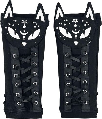 Dark Kitty Cat Arm Warmers Wicca Gothic Fingerless Gloves in Saudi Arabia