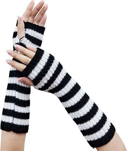 Goth Arm Warmers Y2k Long Fingerless Gloves for Women in Saudi Arabia