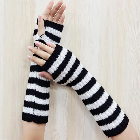 Goth Arm Warmers Y2k Long Fingerless Gloves for Women in Saudi Arabia