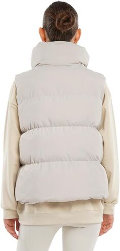 Women's Puffer Vest, Sleeveless Bubble Winter Vests Outerwear with Pockets, Casual Versatile Padded Warm Puffy Gilet in Kuwait
