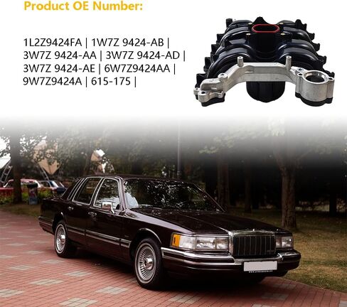 Upper Intake Manifold w/Gasket Thermostat Kit | Fit for Ford Crown Victoria Explorer Mustang, Mercury Grand Marquis Mountaineer Lincoln Town Car V8 4.6L | OE# 1L2Z9424FA 3W7Z9424AA 6W7Z9424AA 615-175 in Saudi Arabia