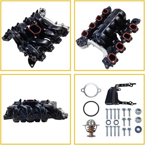 Upper Intake Manifold w/Gasket Thermostat Kit | Fit for Ford Crown Victoria Explorer Mustang, Mercury Grand Marquis Mountaineer Lincoln Town Car V8 4.6L | OE# 1L2Z9424FA 3W7Z9424AA 6W7Z9424AA 615-175 in Saudi Arabia