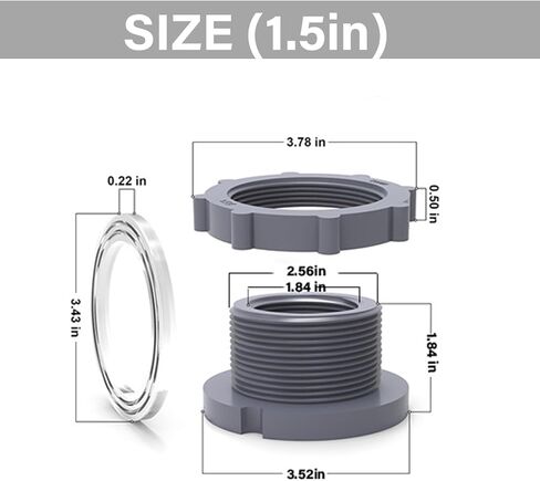 قطعتان من تركيبات الحاجز PVC 1 بوصة / 1.5 بوصة موصل الأنابيب البلاستيكية لبرميل المطر حوض السمك حاجز خزان الحاجز حوض السمك (1 بوصة) in Kuwait