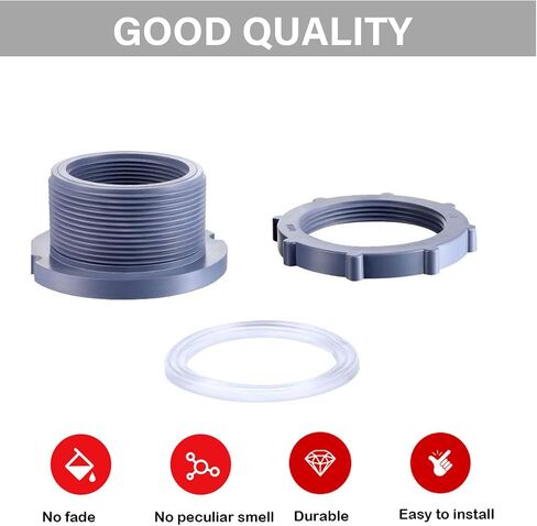 قطعتان من تركيبات الحاجز PVC 1 بوصة / 1.5 بوصة موصل الأنابيب البلاستيكية لبرميل المطر حوض السمك حاجز خزان الحاجز حوض السمك (1 بوصة) in Kuwait