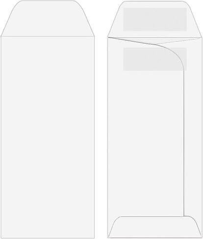 BankSupplies Drive-Up Envelopes | 3 ¼" W x 7" H | Blank | White | Latex Seal | Teller & Banking Envelope | Durable Material | Pack of 500 | Small Envelopes for Money in Saudi Arabia