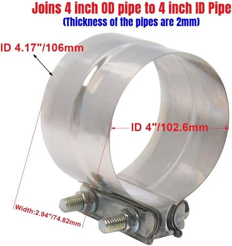 2-1/2 Inch Exhaust Clamp, Lap Joint Band Clamp Stainless Steel for Clamping 2.5" OD to 2.5" ID Pipes in Saudi Arabia