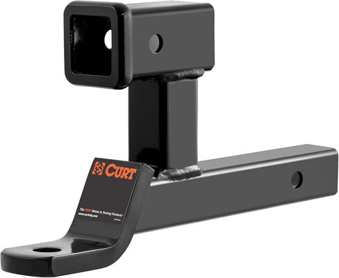 CURT 45810 حامل كرة وصلة المقطورة، أجهزة استقبال 2 بوصة، 7500 رطل، فتحة 1 بوصة، قطرة 2 بوصة، أسود in Saudi Arabia