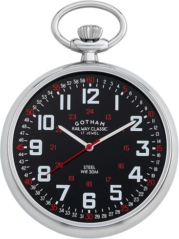 ساعة جيب جوثام للرجال من الفولاذ المقاوم للصدأ ميكانيكية لليد والرياح # GWC14100SB in Kuwait