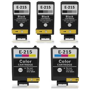 215 Ink Cartridge Replacement for Wf-100 Wf-110 Printer - 3Pcs Black Printer Ink Cartridges for Wf 100 Printer Ink Portable Inkjet Color Printer Cartridge - 2Pcs Tri-Color Ink Cartridge Ink Printer