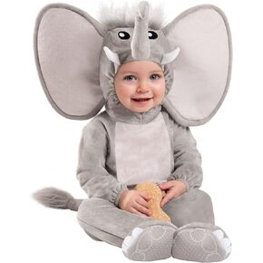 Spirit Halloween Baby Faux Fur Lil’ Elephant Costume | Elephant Cosplay | Onesie Outfit | One Piece Costume | Animal Outfit