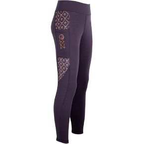 AK Black Pearl Pull on High Waisted Breathable Horse Riding Tights/Leggings/Breeches with Full seat Silicon Grip AKRS 6057