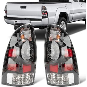 Rear Tail Lights Assembly Fit For Toyota Tacoma 2005 2006 2007 2008 2009 2010 2011 2012 2013 2014 2015 Black LED Taillight Brake Turn Signal Back Up Lamp Lens Left Driver & Right Passenger