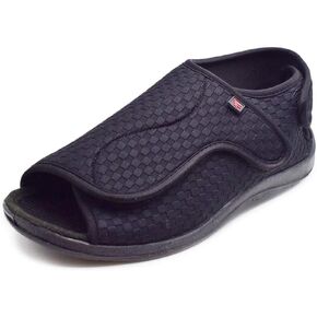 W&LESVAGO Men's Open Toe Breathable Diabetic Sandals, Extra Wide Width Adjustable Edema Shoes for Elderly Swollen Feet