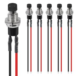6Pcs 7mm Momentary Mini Push Button Switch SPST NO Normally Open 2 Pin Round Button Contact Switch 1A 250V AC for Model Railway Hobby - Green