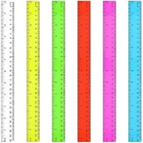 12 Pack Color Transparent Ruler Bulk 12 Inch Clear Plastic Rulers Kids Ruler with Centimeters and Inches Straight Measuring Drafting Tools for Classroom School Students Families Education