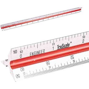Triangular Engineering Scale Aluminum Ruler for Architects, Engineers and Students (12 Inches)